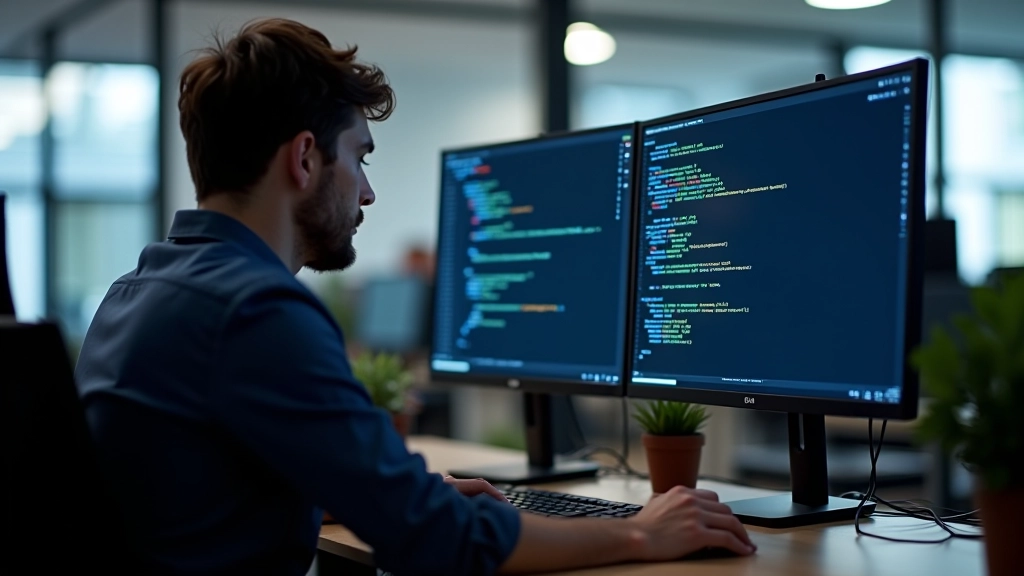 Code editor showing variable declarations and data types with syntax highlighting