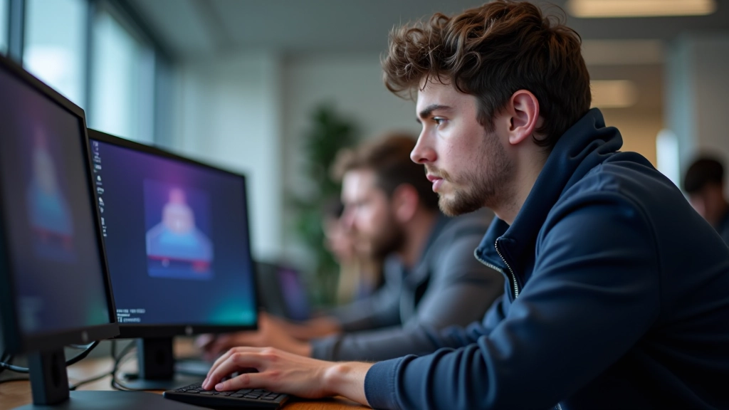Student working on laptop during bootcamp session